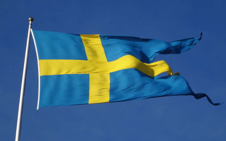 Wehende Schwedenflagge