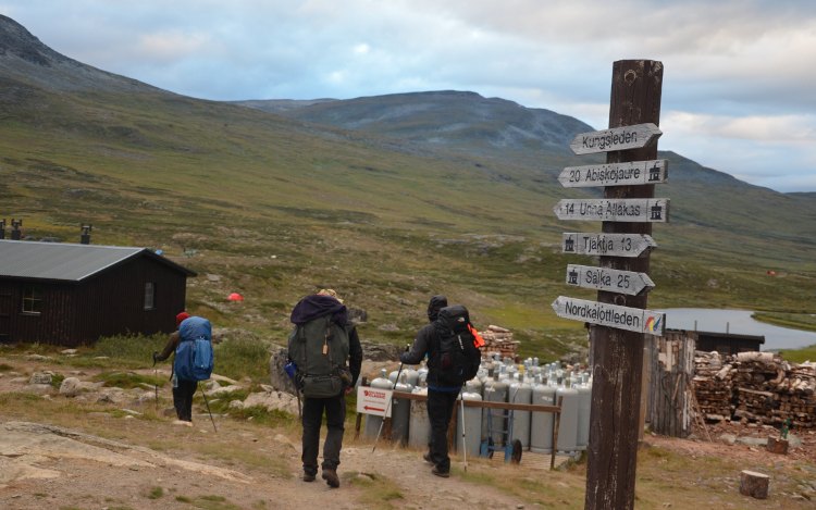 Nordkalottleden: Kreuzung bei Alesjaure